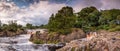 Panorama of Low Force Waterfalls Royalty Free Stock Photo