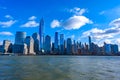 Panorama of Lower Manhattan New York City skyline from Hudson River, New York City, USA Royalty Free Stock Photo