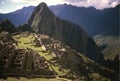 Machu Picchu or Machu Pikchu panoramic view in Peru. Machu Picchu is a Inca site located in the Cusco Region in