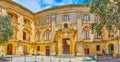 Panorama of Magisterial Vilhena Palace, Mdina, Malta Royalty Free Stock Photo