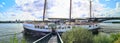 PANORAMA MAINZ, GERMANY,Mainz Kastel boat mooring near Mainz, Germany Royalty Free Stock Photo