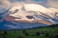 Panorama of the Majella mountain in Abruzzo Italy. Italian Apennines