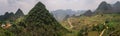 Panorama of the majestic karst mountains around Meo Vac, Ha Giang Province, Vietnam