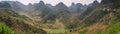 Panorama of the majestic karst mountains around Meo Vac, Ha Giang Province, Vietnam Royalty Free Stock Photo