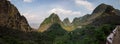 Panorama of the majestic karst mountains around Meo Vac, Ha Giang Province, Vietnam