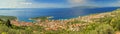 Panorama of Makarska and Adriatic sea,Brac Island in background,Croatian riviera,Dalmatia