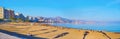 Panorama of Malagueta Beach, Malaga, Costa del Sol, Spain Royalty Free Stock Photo