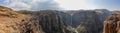 Panorama of the Maletsunyane Falls and large canyon in the mountainous highlands near Semonkong, Lesotho, Africa Royalty Free Stock Photo