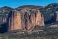 Panorama of Mallos De Riglos rocks in Huesca province, Aragon, Spain Royalty Free Stock Photo