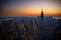 Panorama of manhattan at sunset, new york Royalty Free Stock Photo
