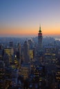 Panorama of manhattan at sunset, new york Royalty Free Stock Photo