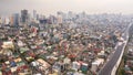 Panorama of Manila.The city of Manila, the capital of the Philippines. Modern metropolis in the morning, top view Royalty Free Stock Photo