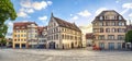 Panorama of Marienplatz square in Ravensburg, Germany