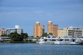 Panorama of Marina and Downtown, Sarasota at the Gulf of Mexico, Florida Royalty Free Stock Photo