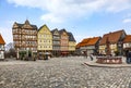 Panorama Marketplace Hessenpark, an open air museum with old hal Royalty Free Stock Photo