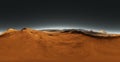 Panorama of Mars sunset, environment HDRI map. Equirectangular projection, spherical panorama. Martian landscape Royalty Free Stock Photo