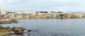 Panorama of Marsaxlokk traditional fishing village at winter in the South Eastern Region of Malta Royalty Free Stock Photo