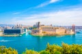 Panorama of Marseille with Fort saint Jean and Mucem Museum of European and Mediterranean Civilisations, France Royalty Free Stock Photo