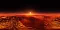 Panorama of the Martian landscape at sunset