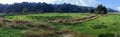 Panorama of the meadows at the Dean Creek Wildlife Area near Reedsport, Oregon, USA Royalty Free Stock Photo