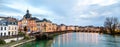 Panorama of Meaux town with the Marne river in France