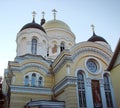 Masterpieces of religious art embodied in churches and cathedrals of Orthodox Odessa. Royalty Free Stock Photo