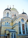 Masterpieces of religious art embodied in churches and cathedrals of Orthodox Odessa. Royalty Free Stock Photo