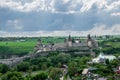 Panorama of medieval castle in Ukraine Royalty Free Stock Photo