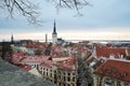 Panorama of the medieval old town and view of the Church of St.