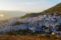 Panorama of Medina, Chefchaouen, Morocco Royalty Free Stock Photo