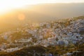 Panorama of Medina, Chefchaouen, Morocco Royalty Free Stock Photo