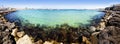 Panorama Mediterranean Sea (Ionian Sea) with rocks Royalty Free Stock Photo