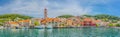 Panorama of mediterranean town Pucisca. Royalty Free Stock Photo