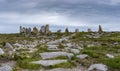 Panorama of the megalith site of Tobar Dherbhile on the Mullet Peninsula of County Mayo in Ireland