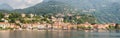 Panorama of Menaggio Town on Lake Como in Italy. Bright Architecture with Colorful Buildings