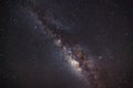 The Panorama Milky Way galaxy, Long exposure photograph,with grain Royalty Free Stock Photo