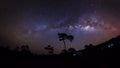 The Panorama Milky Way galaxy, Long exposure photograph Royalty Free Stock Photo