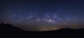 Panorama milky way galaxy with stars and space dust in the universe Royalty Free Stock Photo