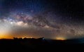 Panorama milky way galaxy with stars and space dust in the universe Royalty Free Stock Photo