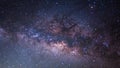 The Panorama Milky Way , Long exposure photograph. Royalty Free Stock Photo