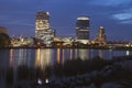 Panorama of Milwaukee at night Royalty Free Stock Photo