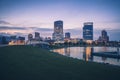 Panorama of Milwaukee at night Royalty Free Stock Photo