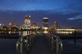 Panorama of Milwaukee at night Royalty Free Stock Photo