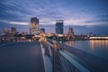 Panorama of Milwaukee at night Royalty Free Stock Photo