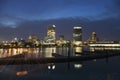 Panorama of Milwaukee at night Royalty Free Stock Photo