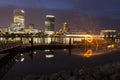 Panorama of Milwaukee at night Royalty Free Stock Photo