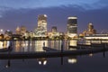 Panorama of Milwaukee at night Royalty Free Stock Photo