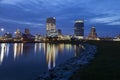 Panorama of Milwaukee at night Royalty Free Stock Photo