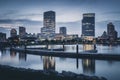 Panorama of Milwaukee at night Royalty Free Stock Photo