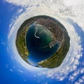 Panorama miniplanet. Korchula Vela Luka. Croatia